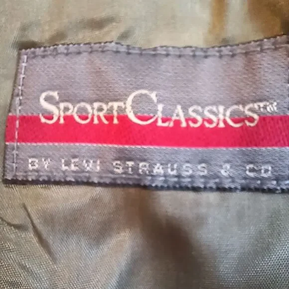 VINTAGE LEVI'S Corduroy Blazer Sport Coat Suede Elbows Two Button Tan Size 44L - Picture 8 of 16